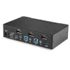 StarTech.com 2-Port DisplayPort KVM-Switch - 4K 60Hz - Einzelbildschirm - Dual-Port UHD DP 1.2 USB KVM-Switch mit integriertem USB 3.0 Hub & Audio - Dell HP Apple Lenovo - TAA-konform