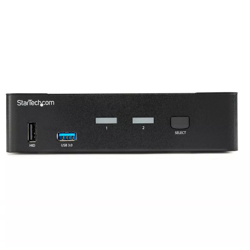 StarTech.com 2-Port DisplayPort KVM-Switch - 4K 60Hz - Einzelbildschirm - Dual-Port UHD DP 1.2 USB KVM-Switch mit integriertem USB 3.0 Hub & Audio - Dell HP Apple Lenovo - TAA-konform