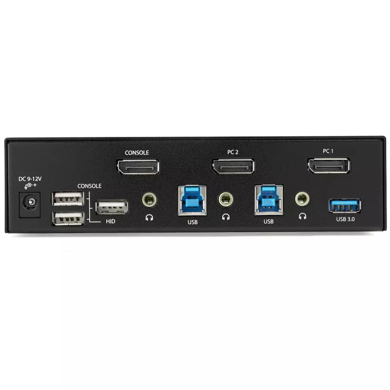 StarTech.com 2-Port DisplayPort KVM-Switch - 4K 60Hz - Einzelbildschirm - Dual-Port UHD DP 1.2 USB KVM-Switch mit integriertem USB 3.0 Hub & Audio - Dell HP Apple Lenovo - TAA-konform