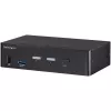 StarTech.com 2-Port DisplayPort KVM-Switch - 4K 60Hz - Einzelbildschirm - Dual-Port UHD DP 1.2 USB KVM-Switch mit integriertem USB 3.0 Hub & Audio - Dell HP Apple Lenovo - TAA-konform