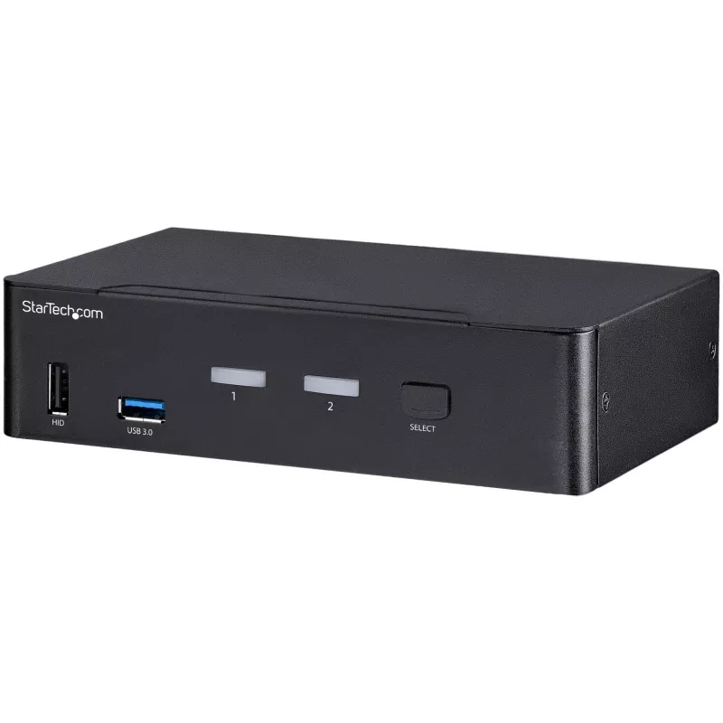 StarTech.com 2-Port DisplayPort KVM-Switch - 4K 60Hz - Einzelbildschirm - Dual-Port UHD DP 1.2 USB KVM-Switch mit integriertem USB 3.0 Hub & Audio - Dell HP Apple Lenovo - TAA-konform