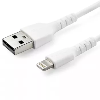 StarTech.com 6 Fuß (2m) Robustes weißes USB-A-auf-Lightning-Kabel – Schwerlast-Robustes Aramidfaser-USB-Typ-A-auf-Lightning-Lade-/Sync-Kabel – Apple MFi-zertifiziert iPad/iPhone 12