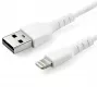 StarTech.com 6 Fuß (2m) Robustes weißes USB-A-auf-Lightning-Kabel – Schwerlast-Robustes Aramidfaser-USB-Typ-A-auf-Lightning-Lade-/Sync-Kabel – Apple MFi-zertifiziert iPad/iPhone 12