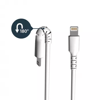 StarTech.com 6 Fuß (2m) Robustes weißes USB-A-auf-Lightning-Kabel – Schwerlast-Robustes Aramidfaser-USB-Typ-A-auf-Lightning-Lade-/Sync-Kabel – Apple MFi-zertifiziert iPad/iPhone 12