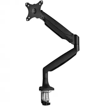 StarTech.com Tischmonitorarm – Robuster ergonomischer VESA-Monitorarm – Einzelner 9-kg-Bildschirm – Vollbeweglich, höhenverstellbar, gelenkig – Aluminium – C-Klemme/Durchführung – Schwarz
