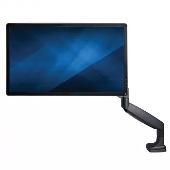 StarTech.com Tischmonitorarm – Robuster ergonomischer VESA-Monitorarm – Einzelner 9-kg-Bildschirm – Vollbeweglich, höhenverstellbar, gelenkig – Aluminium – C-Klemme/Durchführung – Schwarz