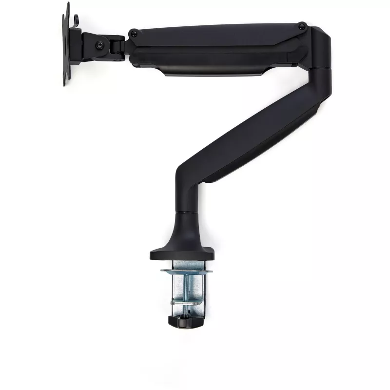 StarTech.com Tischmonitorarm – Robuster ergonomischer VESA-Monitorarm – Einzelner 9-kg-Bildschirm – Vollbeweglich, höhenverstellbar, gelenkig – Aluminium – C-Klemme/Durchführung – Schwarz