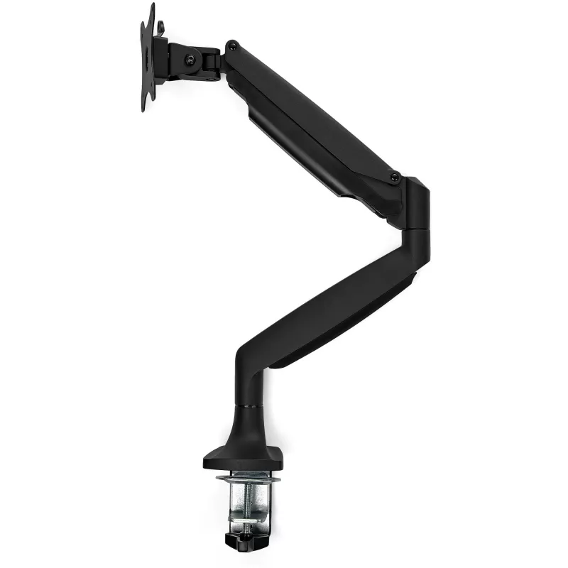 StarTech.com Tischmonitorarm – Robuster ergonomischer VESA-Monitorarm – Einzelner 9-kg-Bildschirm – Vollbeweglich, höhenverstellbar, gelenkig – Aluminium – C-Klemme/Durchführung – Schwarz