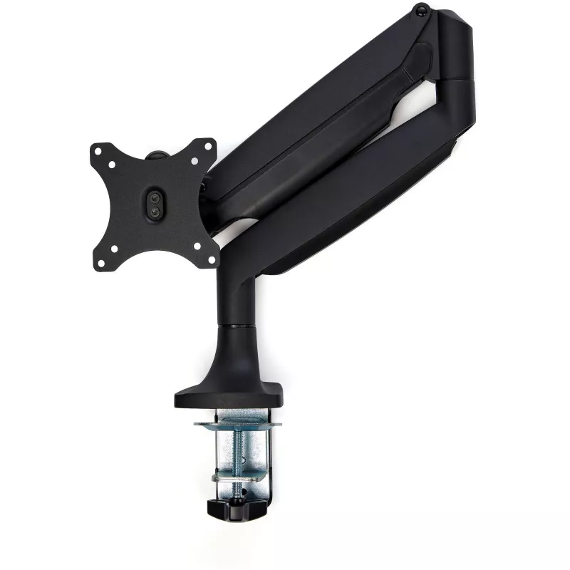 StarTech.com Tischmonitorarm – Robuster ergonomischer VESA-Monitorarm – Einzelner 9-kg-Bildschirm – Vollbeweglich, höhenverstellbar, gelenkig – Aluminium – C-Klemme/Durchführung – Schwarz
