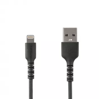 StarTech.com 0,91 m (3 Fuß) robustes schwarzes USB-A-auf-Lightning-Kabel – strapazierfähiges, robustes Aramidfaser-USB-Typ-A-auf-Lightning-Lade-/Sync-Kabel – Apple MFi-zertifiziert für iPad/iPhone 12