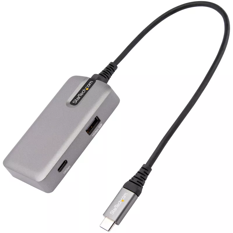 StarTech.com USB-C-Multiport-Adapter – USB-C auf 4K 60Hz HDMI 2.0, 100 W Power Delivery Durchgang – 3-Port 10 Gbit/s USB-Hub – Tragbare USB-Typ-C Mini-Dockingstation – 25 cm Kabel