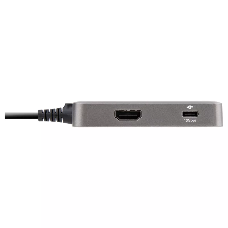 StarTech.com USB-C-Multiport-Adapter – USB-C auf 4K 60Hz HDMI 2.0, 100 W Power Delivery Durchgang – 3-Port 10 Gbit/s USB-Hub – Tragbare USB-Typ-C Mini-Dockingstation – 25 cm Kabel