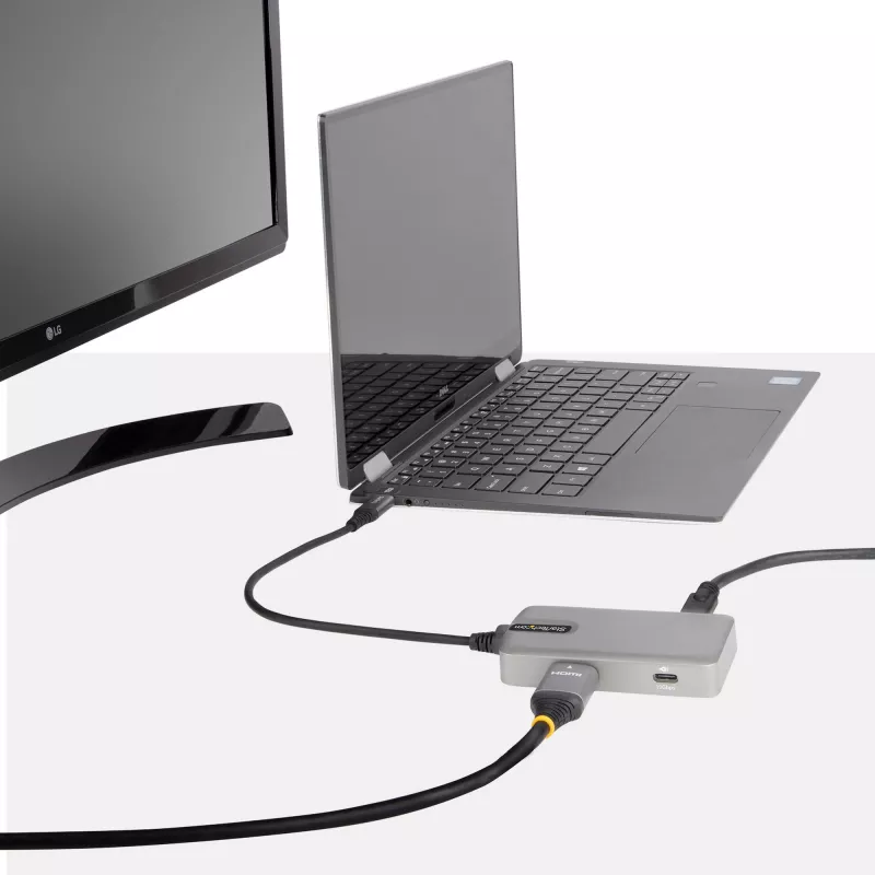 StarTech.com USB-C-Multiport-Adapter – USB-C auf 4K 60Hz HDMI 2.0, 100 W Power Delivery Durchgang – 3-Port 10 Gbit/s USB-Hub – Tragbare USB-Typ-C Mini-Dockingstation – 25 cm Kabel