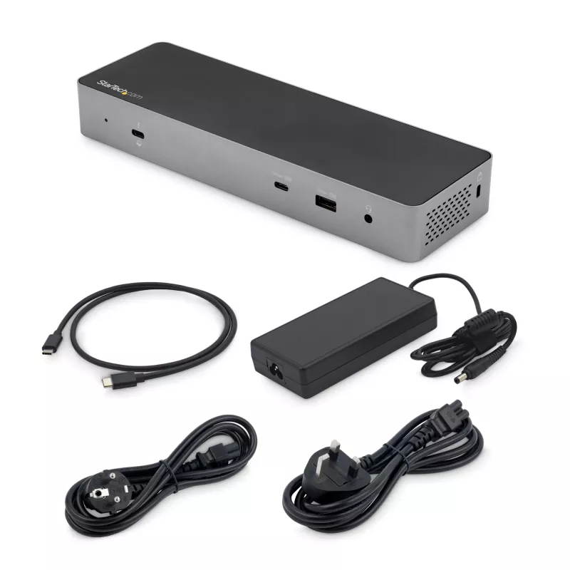 StarTech.com USB C Dockingstation für Macbook Pro/Air-M1/M2/M3/M4, Thunderbolt-kompatibel, HDMI/DisplayPort, Dual 4K 60Hz/Single 8K, USB Typ-C Laptop-Dock, 96W Power Delivery, USB 10Gbps