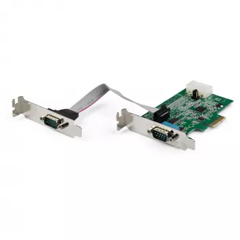StarTech.com 2-Port PCI Express RS232 Serielle Adapterkarte – PCIe RS232 Serieller Host-Steuergerät – PCIe auf Seriell DB9 – 16950 UART – Low-Profile-Erweiterungskarte – Windows & Linux
