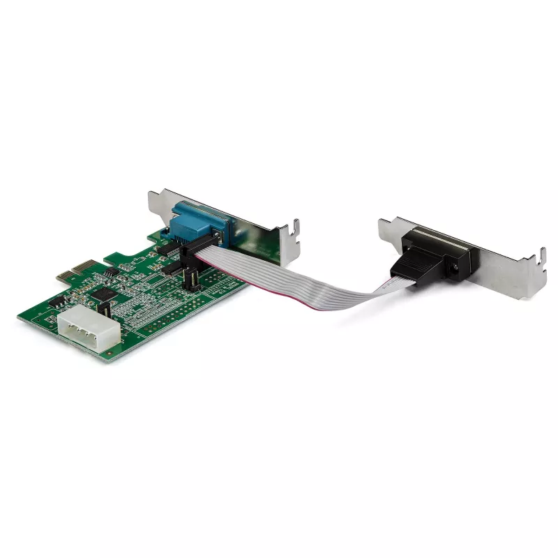 StarTech.com 2-Port PCI Express RS232 Serielle Adapterkarte – PCIe RS232 Serieller Host-Steuergerät – PCIe auf Seriell DB9 – 16950 UART – Low-Profile-Erweiterungskarte – Windows & Linux