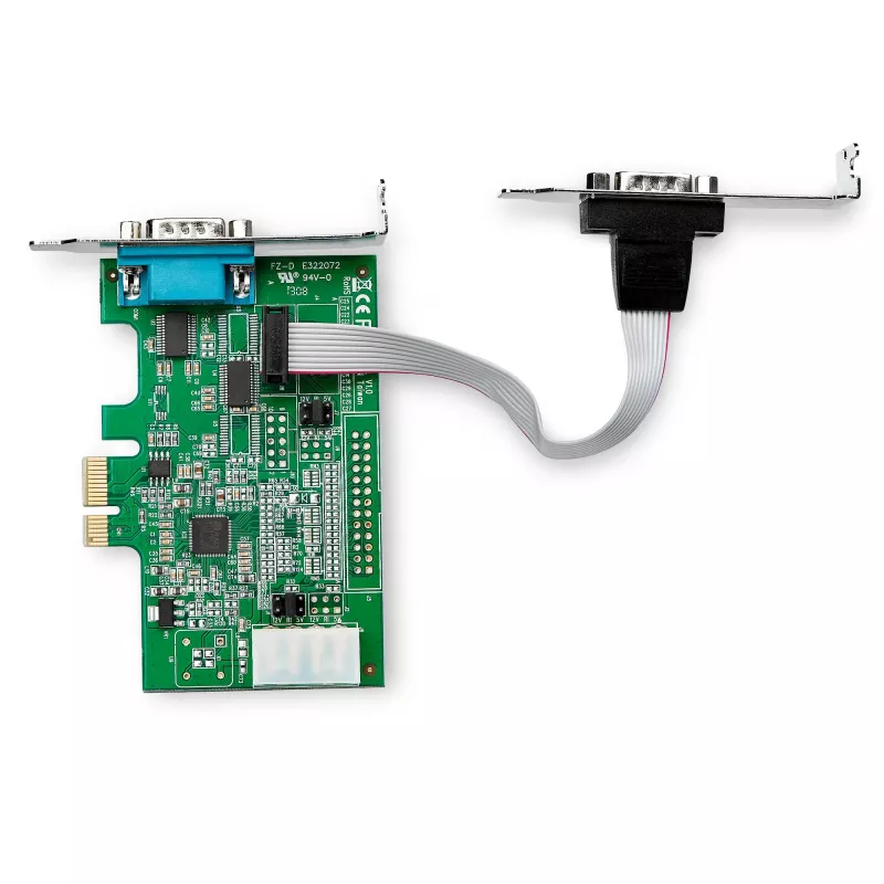 StarTech.com 2-Port PCI Express RS232 Serielle Adapterkarte – PCIe RS232 Serieller Host-Steuergerät – PCIe auf Seriell DB9 – 16950 UART – Low-Profile-Erweiterungskarte – Windows & Linux