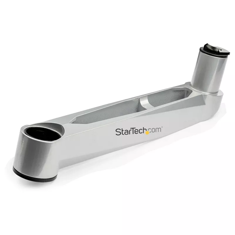 StarTech.com Tischhalterung Quad-Monitorarm – erstklassiger beweglicher 4 Monitor Halterung 2x2 bis 30 Zoll – ergonomische höhenverstellbare Mast-Montage – neigen/schwenken/rotieren – C-Klemme/Tischdurchführung – Silber