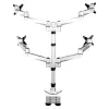 StarTech.com Tischhalterung Quad-Monitorarm – erstklassiger beweglicher 4 Monitor Halterung 2x2 bis 30 Zoll – ergonomische höhenverstellbare Mast-Montage – neigen/schwenken/rotieren – C-Klemme/Tischdurchführung – Silber