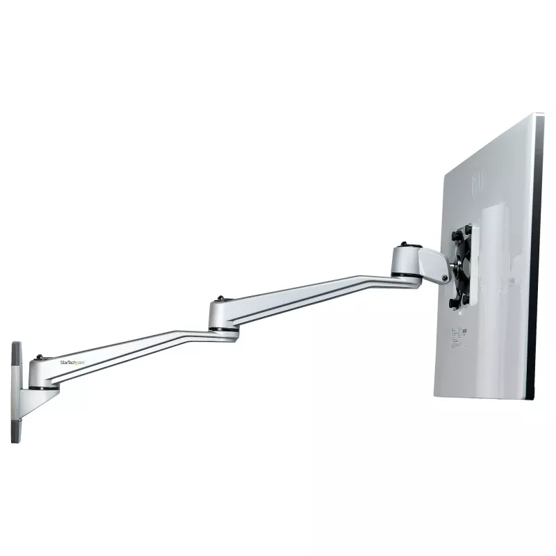 StarTech.com Wandhalterung für Monitorarm - Gelenkiger ergonomischer VESA-Wandmonitorarm - 20 Zoll (52 cm) lang - Einzelbildschirm bis zu 34 Zoll - Schwenkbar/Neigbar/Drehbar - Verstellbare Bildschirmhalterung