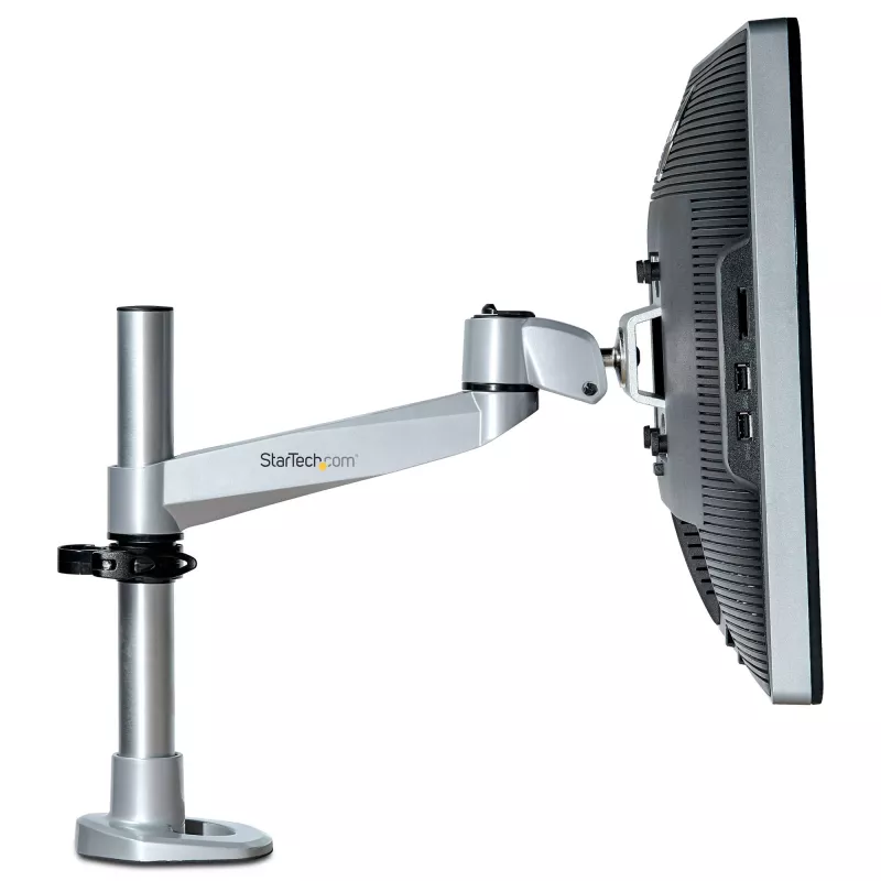 StarTech.com Tischhalterung Monitorarm - VESA- oder Apple iMac/Thunderbolt oder Ultrawide-Display bis 14 kg - gelenkig höhenverstellbare Einzelbildschirm-Tischmastmontage - Klemme/Durchführung