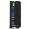 StarTech.com 7-Port USB 3.0 Hub mit Netzteil – Metall-Industrie-USB-A-Hub mit ESD- und 350-W-Überspannungsschutz – DIN-/Wand-/Tischmontage – Hochgeschwindigkeits-USB 3.2 Gen 1 (5 Gbit/s) Hub – TAA