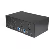 StarTech.com 2-Port Dual-Monitor HDMI KVM-Switch – 4K 60 Hz Ultra HD HDR – Desktop 4K HDMI 2.0 KVM-Switch mit 2-Port USB 3.0 Hub (5 Gbit/s) & 4x USB 2.0 HID, Audio – Hotkey-Umschaltung – TAA