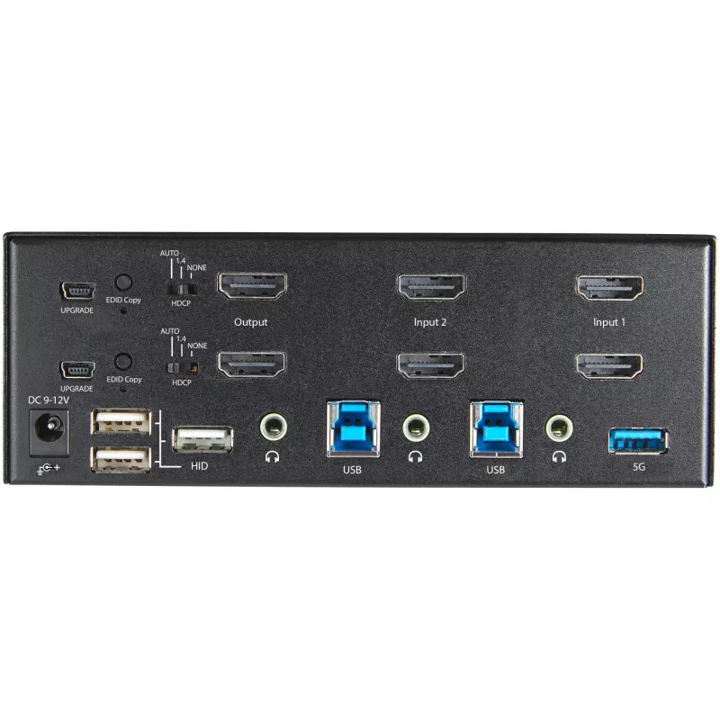 StarTech.com 2-Port Dual-Monitor HDMI KVM-Switch – 4K 60 Hz Ultra HD HDR – Desktop 4K HDMI 2.0 KVM-Switch mit 2-Port USB 3.0 Hub (5 Gbit/s) & 4x USB 2.0 HID, Audio – Hotkey-Umschaltung – TAA