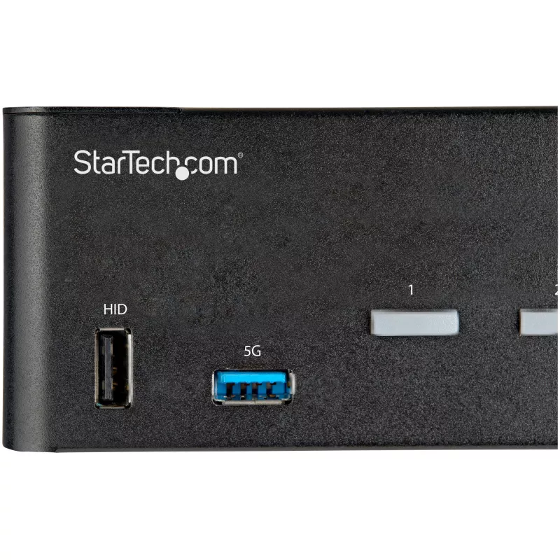 StarTech.com 2-Port Dual-Monitor HDMI KVM-Switch – 4K 60 Hz Ultra HD HDR – Desktop 4K HDMI 2.0 KVM-Switch mit 2-Port USB 3.0 Hub (5 Gbit/s) & 4x USB 2.0 HID, Audio – Hotkey-Umschaltung – TAA