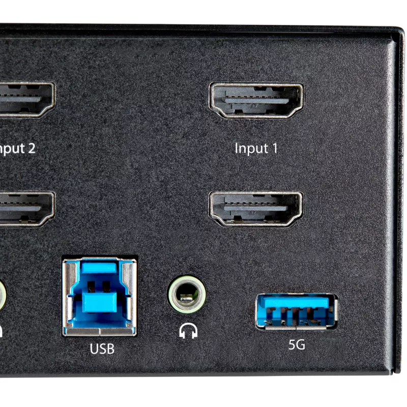 StarTech.com 2-Port Dual-Monitor HDMI KVM-Switch – 4K 60 Hz Ultra HD HDR – Desktop 4K HDMI 2.0 KVM-Switch mit 2-Port USB 3.0 Hub (5 Gbit/s) & 4x USB 2.0 HID, Audio – Hotkey-Umschaltung – TAA