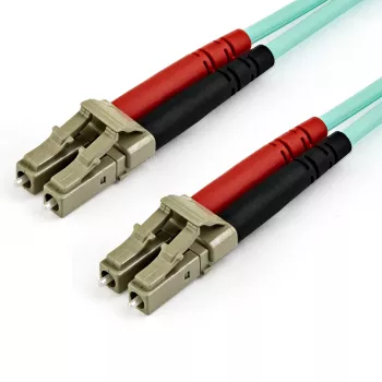 StarTech.com 15m LC/UPC auf LC/UPC OM4 Multimode-Glasfaserkabel, 50/125µm LOMMF/VCSEL Zipcord-Faser, 100G, geringe Einfügedämpfung – LSZH Glasfaser-Jumperkabel