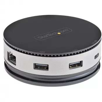 StarTech.com USB-C Multiport-Adapter - USB 3.1 Gen 2 10 Gbit/s Typ-C Mini-Dock mit 4K 60Hz HDMI/DisplayPort oder 1080p VGA - 75 W PD-Durchleitung, 3-Port USB-Hub, GbE - Mobile Dockingstation