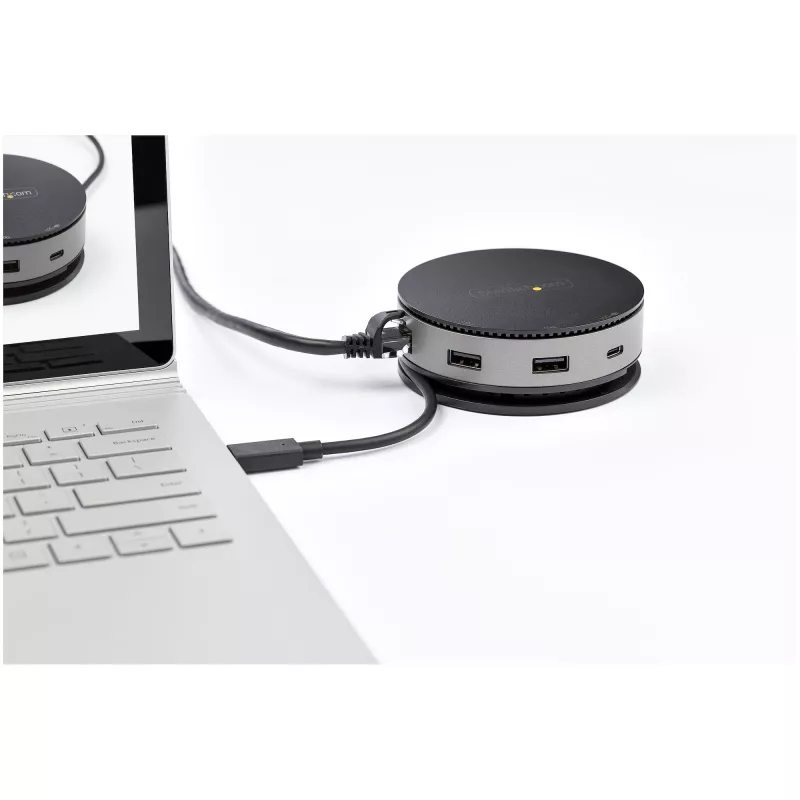 StarTech.com USB-C Multiport-Adapter - USB 3.1 Gen 2 10 Gbit/s Typ-C Mini-Dock mit 4K 60Hz HDMI/DisplayPort oder 1080p VGA - 75 W PD-Durchleitung, 3-Port USB-Hub, GbE - Mobile Dockingstation