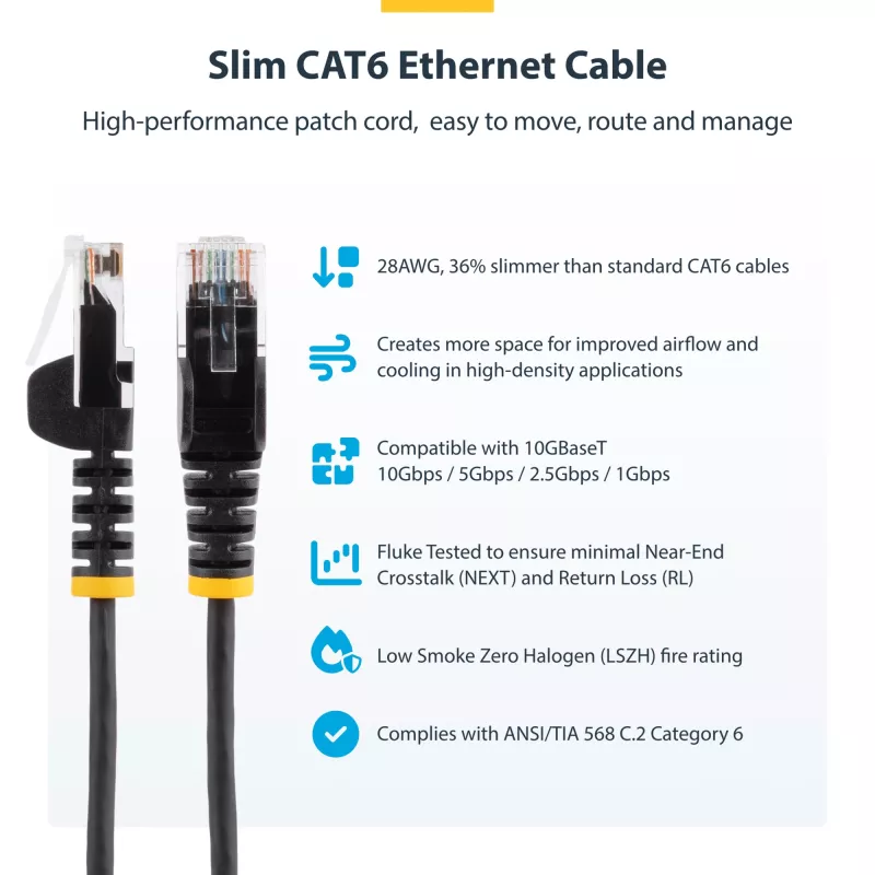 StarTech.com 1 m CAT6-Kabel – schlank – rastnasenfreie RJ45-Stecker – Grau