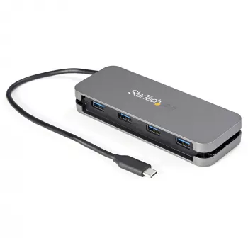 StarTech.com ~4 Port USB C Hub - 4x USB-A - USB 3.0 Type-C Hub - USB 3.2 Gen 1 (5Gbps) - Bus Powered Portable USB-C to USB-A Adapter Laptop Hub - 11.2 inch (28.5cm) Kabel mit Kabelmanagement