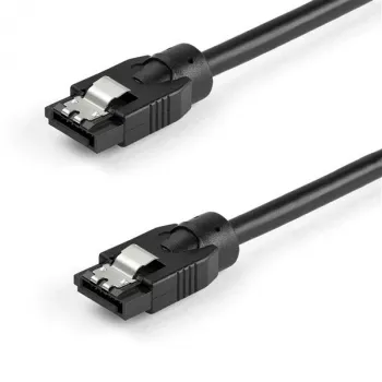 StarTech.com 0,6 m Rundes SATA-Kabel, 0,6 m, SATA III, SATA 7-pol, SATA 7-pol, Stecker/Stecker, Schwarz