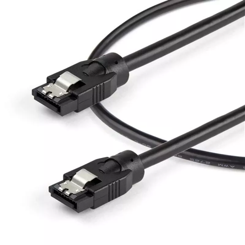 StarTech.com 0,6 m Rundes SATA-Kabel, 0,6 m, SATA III, SATA 7-pol, SATA 7-pol, Stecker/Stecker, Schwarz