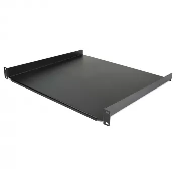 StarTech.com 1U Server-Rack-Regal - Universelles Rack-Montage-Kragarmregal für 19-Zoll-Netzwerkgeräte-Rack & -Schrank - Hochbelastbarer Stahl – Tragfähigkeit 20 kg - 16 Zoll tiefes Tablett, Schwarz