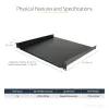 StarTech.com 1U Server-Rack-Regal - Universelles Rack-Montage-Kragarmregal für 19-Zoll-Netzwerkgeräte-Rack & -Schrank - Hochbelastbarer Stahl – Tragfähigkeit 20 kg - 16 Zoll tiefes Tablett, Schwarz