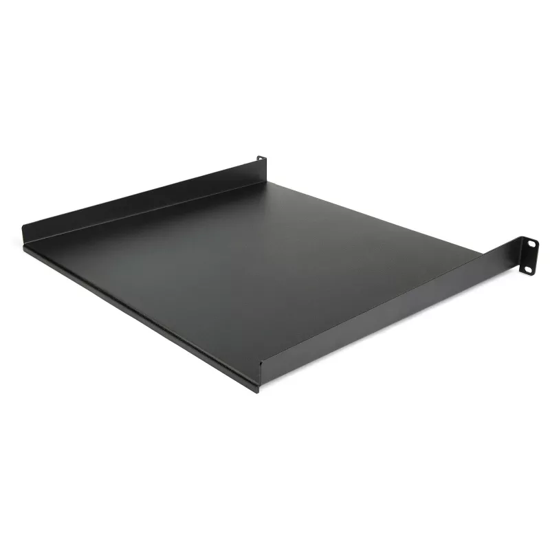 StarTech.com 1U Server-Rack-Regal - Universelles Rack-Montage-Kragarmregal für 19-Zoll-Netzwerkgeräte-Rack & -Schrank - Hochbelastbarer Stahl – Tragfähigkeit 20 kg - 16 Zoll tiefes Tablett, Schwarz