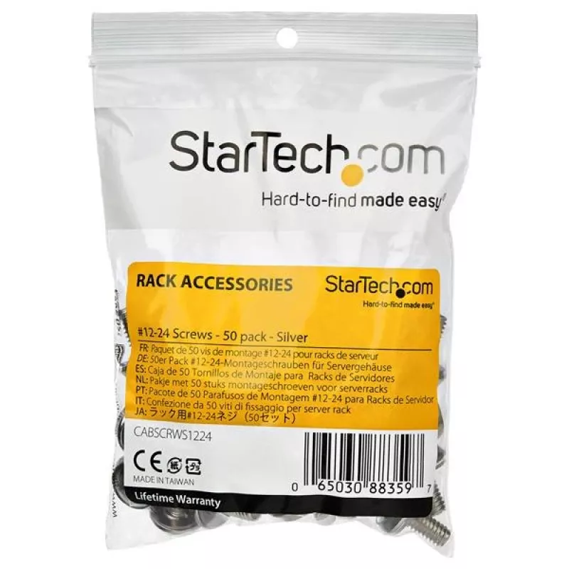 StarTech.com 12-24 Server-Rack-Schrauben – 50er-Pack – vernickelt