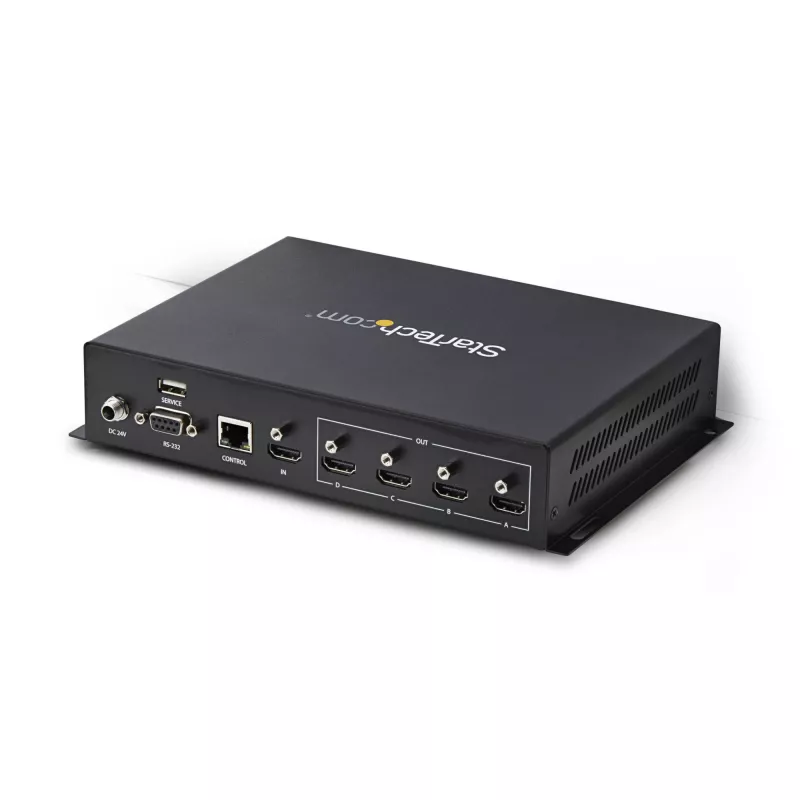 StarTech.com 2x2 HDMI Videowall-Steuergerät – 4K 60Hz HDMI 2.0 Videoeingang auf 4x 1080p Ausgang – Videowall-Prozessor für Multi-Display – Videowall-Splitter – RS232/Ethernet-Steuerung