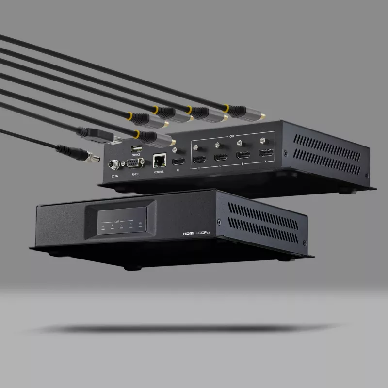 StarTech.com 2x2 HDMI Videowall-Steuergerät – 4K 60Hz HDMI 2.0 Videoeingang auf 4x 1080p Ausgang – Videowall-Prozessor für Multi-Display – Videowall-Splitter – RS232/Ethernet-Steuerung