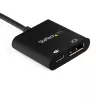 StarTech.com USB-C auf DisplayPort-Adapter mit Power Delivery – 8K 60 Hz / 4K 120 Hz USB Type-C zu DP 1.4 Videokonverter mit 60 W PD Durchgangsladung – HBR3 – Thunderbolt 3 kompatibel