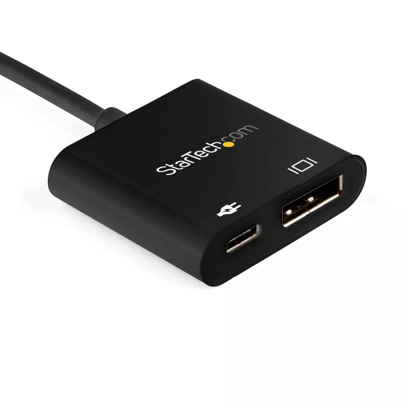 StarTech.com USB-C auf DisplayPort-Adapter mit Power Delivery – 8K 60 Hz / 4K 120 Hz USB Type-C zu DP 1.4 Videokonverter mit 60 W PD Durchgangsladung – HBR3 – Thunderbolt 3 kompatibel