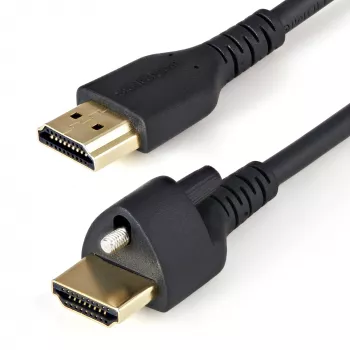 StarTech.com 0,9m (3ft) HDMI-Kabel mit Feststellschraube – 4K 60Hz HDR – High Speed HDMI 2.0 Monitorkabel mit Feststellschrauben-Stecker für sichere Verbindung – HDMI-Kabel mit Ethernet – M/M