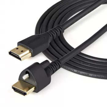 StarTech.com 0,9m (3ft) HDMI-Kabel mit Feststellschraube – 4K 60Hz HDR – High Speed HDMI 2.0 Monitorkabel mit Feststellschrauben-Stecker für sichere Verbindung – HDMI-Kabel mit Ethernet – M/M