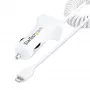 StarTech.com Lightning-Autoladegerät mit Spiralkabel, 1 m Lightning-Spiralkabel, 12 W, Weiß, 2-Port-USB-Autoladeadapter für Telefone und Tablets, Dual-USB-Auto-iPhone-Ladegerät
