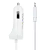 StarTech.com Lightning-Autoladegerät mit Spiralkabel, 1 m Lightning-Spiralkabel, 12 W, Weiß, 2-Port-USB-Autoladeadapter für Telefone und Tablets, Dual-USB-Auto-iPhone-Ladegerät