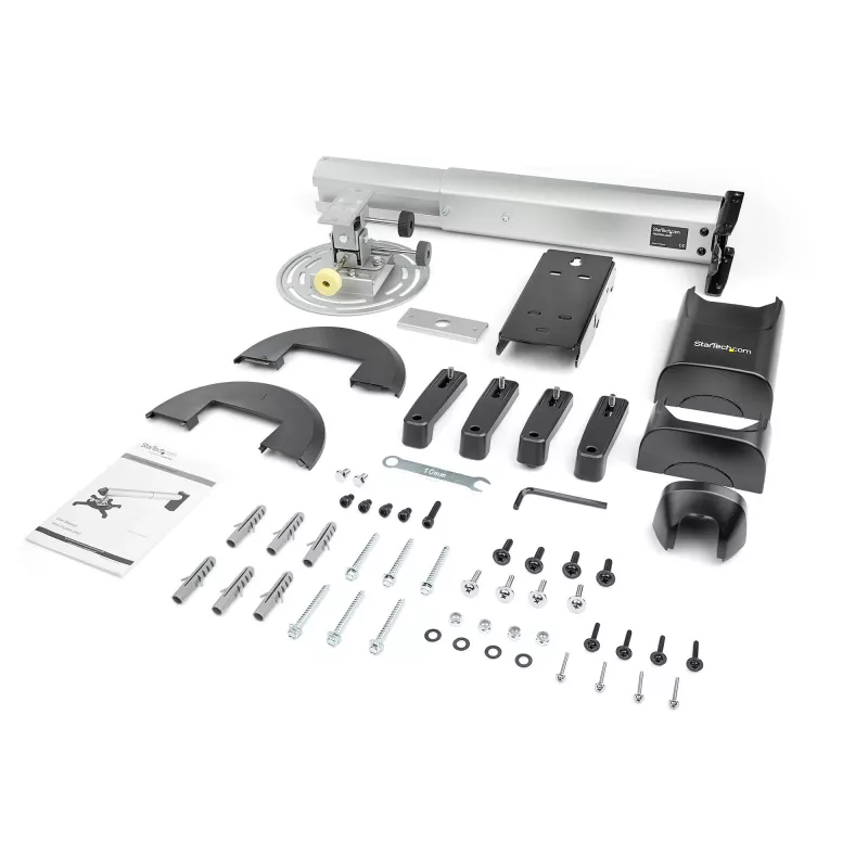 StarTech.com Universal-Projektor-Wandhalterung - Projektorhalterung unterstützt Kurzdistanz- & Ultrakurzdistanzprojektoren bis 15 kg - Neigbar/Schwenkbar/Drehbar - Einstellbarer Wandabstand 42 cm bis 70,5 cm - TAA